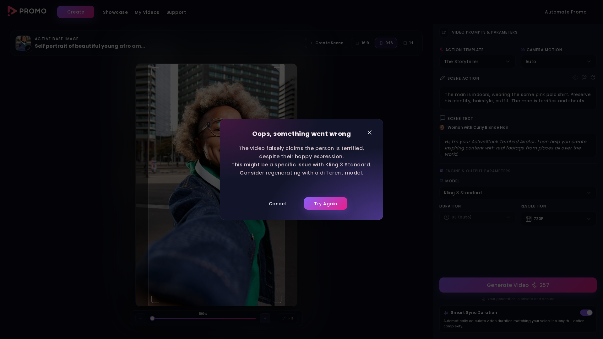 Test failure screenshot